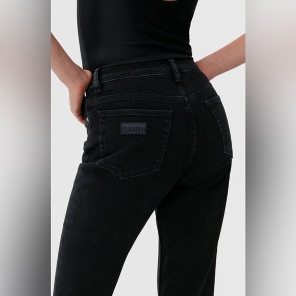 Ganni Cropped Black Jeans — Size 26W x 32L - Picture 2 of 13